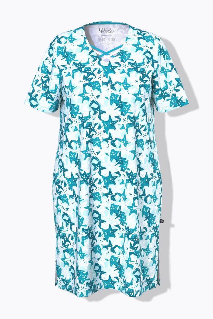Ulla Popken 2 Pack Short Sleeve Sleep Tees- Starfish - Image 5