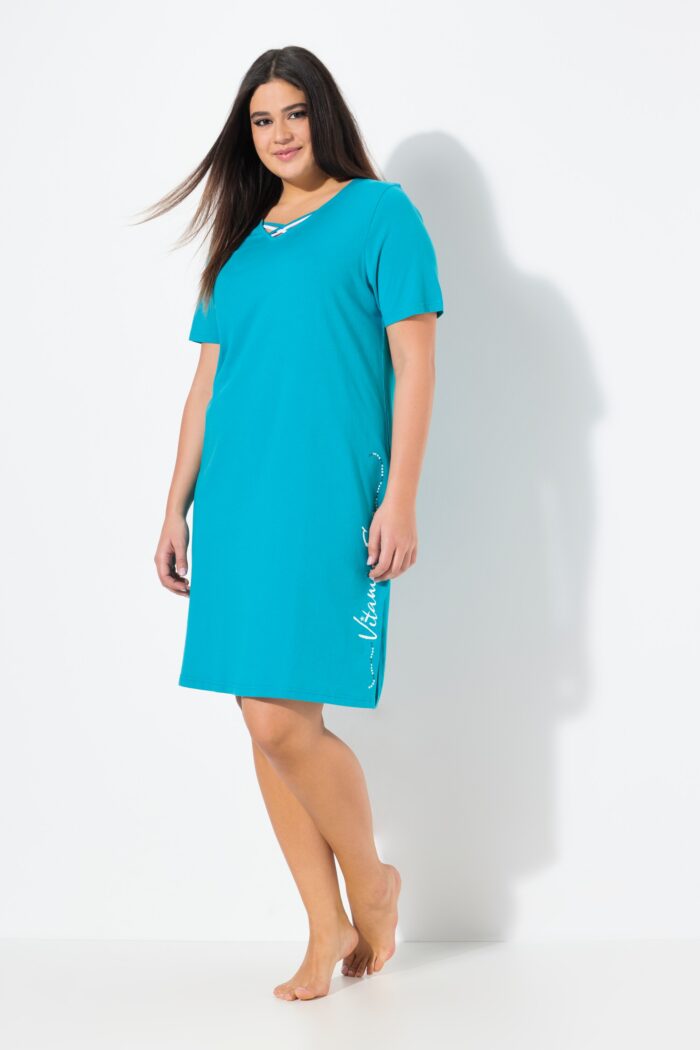 Ulla Popken 2 Pack Short Sleeve Sleep Tees- Starfish - Image 7