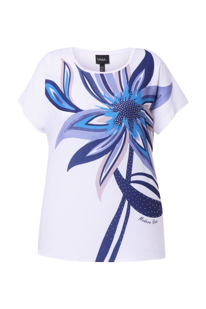Ulla Popken Rhinestone Studded Flower Motif Top - Image 3