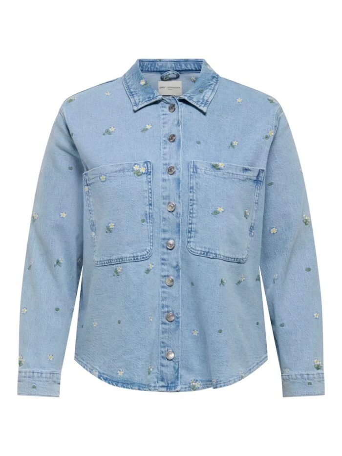 Only Light Floral Denim Jacket - Image 3