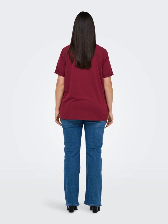 Only Cuffed T-Shirt Ruby Wine - Image 5