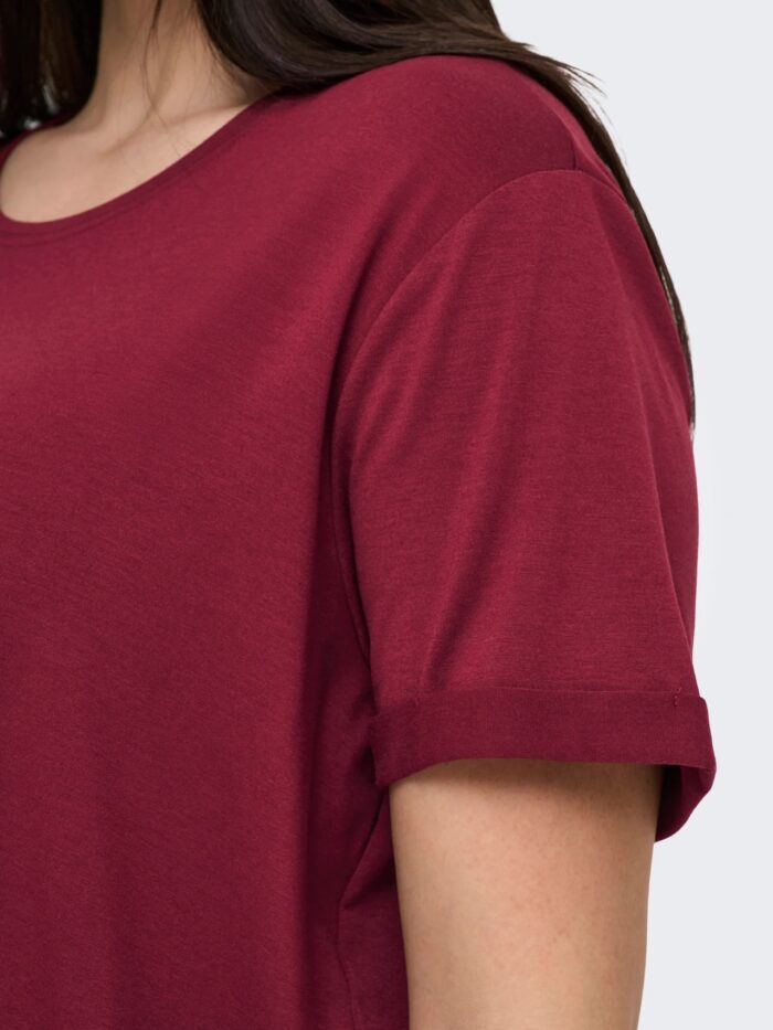Only Cuffed T-Shirt Ruby Wine - Image 2