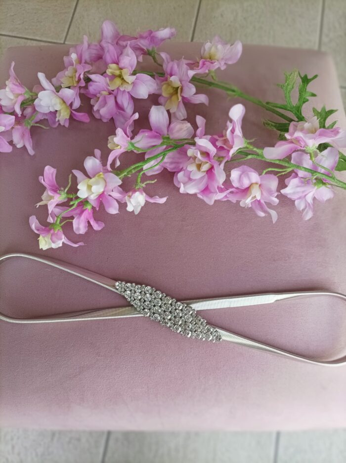 Silver Glam Crystal Stretch Belt