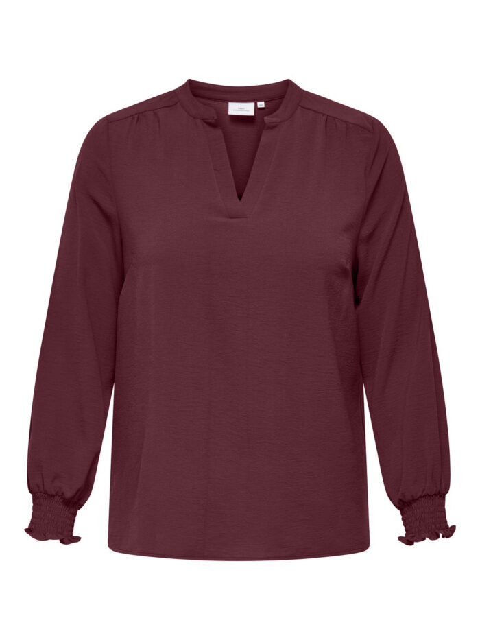 Only V-Neck Blouse (Burgundy)