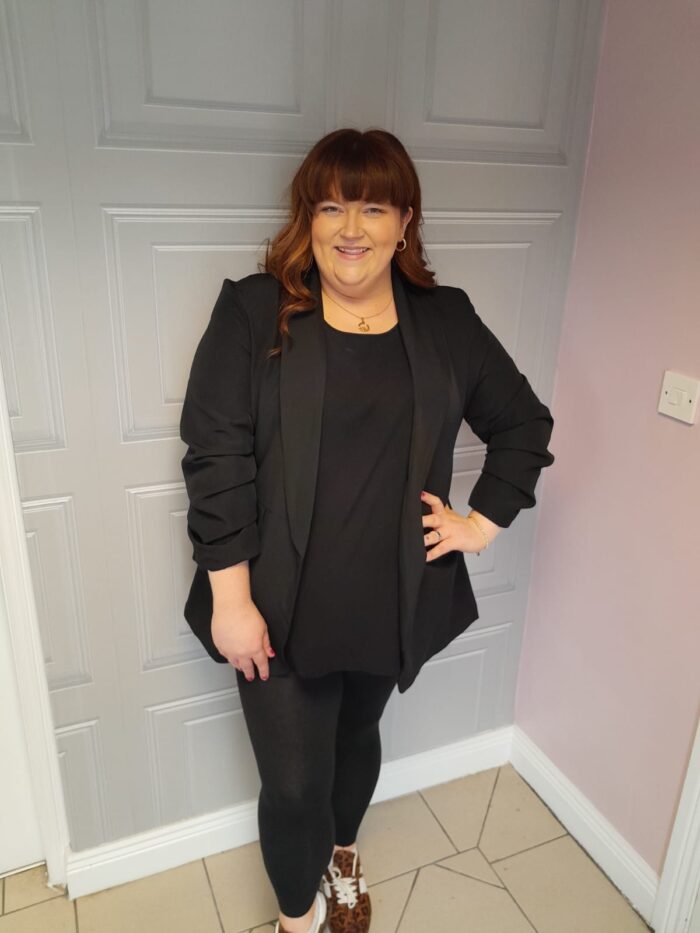 Black Ruched Sleeve Blazer