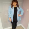Baby Blue Ruched Sleeve Blazer