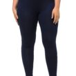 Ulla Popken Basic Stretch Knit Ankle Length Leggings (Navy)