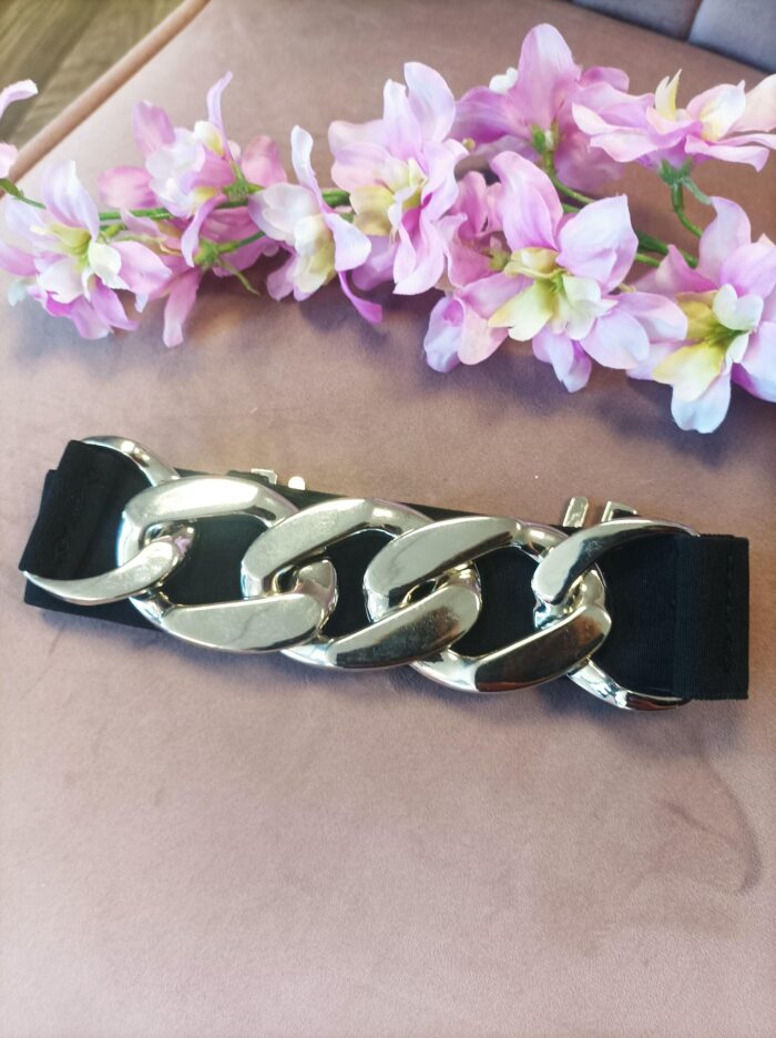 Chunky Silver Chain Belt