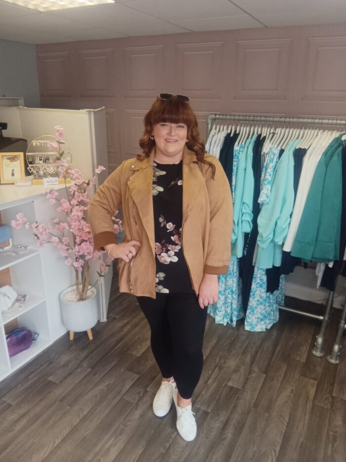 Tan Faux Suede Jacket - Image 3