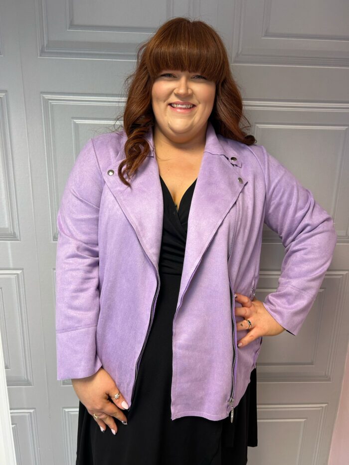 Lilac Faux Suede Jacket