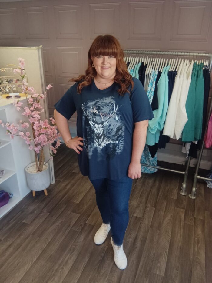 Ulla Popken Deer Short Sleeve Graphic Tee