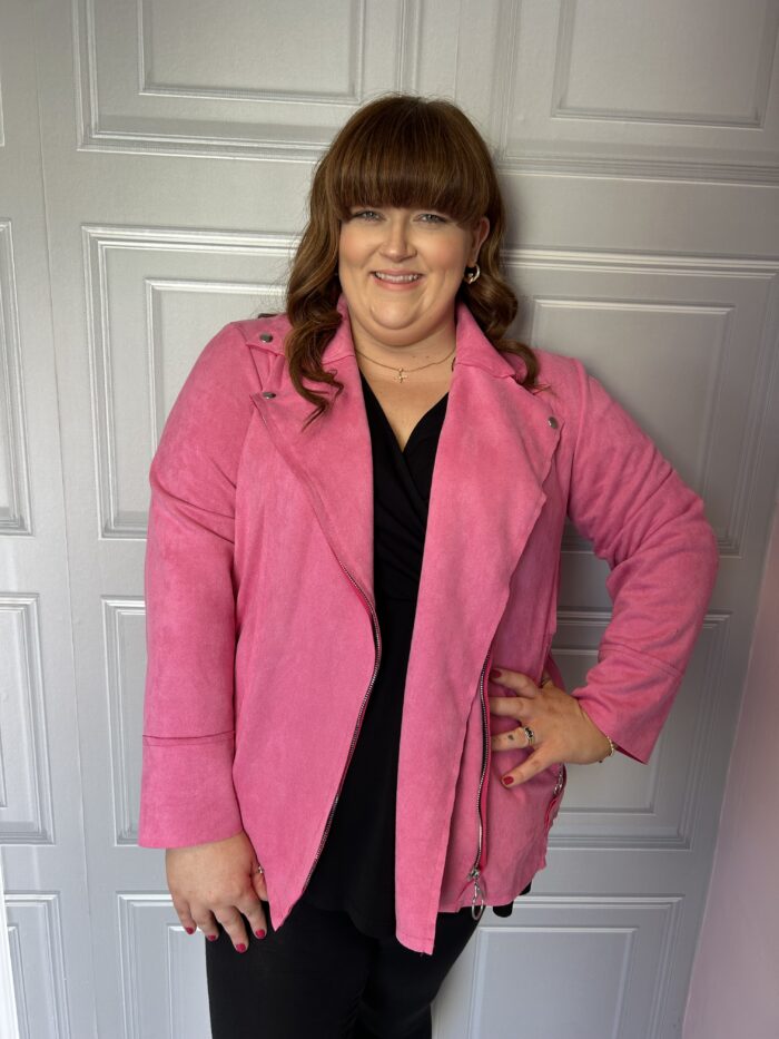 Pink Faux Suede Jacket