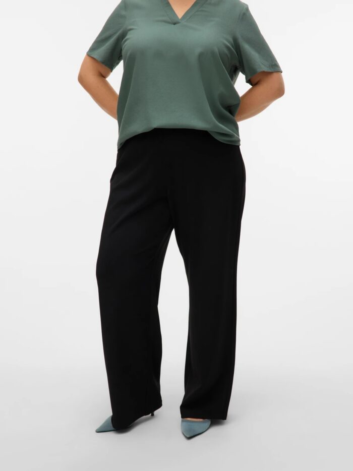 Vero Moda Mid Waist Trousers (Black)