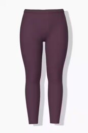 Ulla Popken wine leggings in stretch cotton knit with elastic waist, slim leg, and ankle length fit