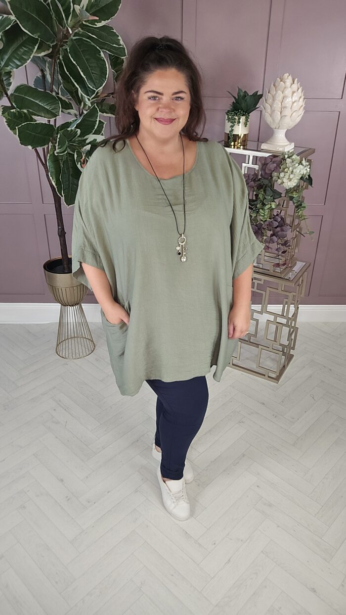 Khaki Kaftan Style Top