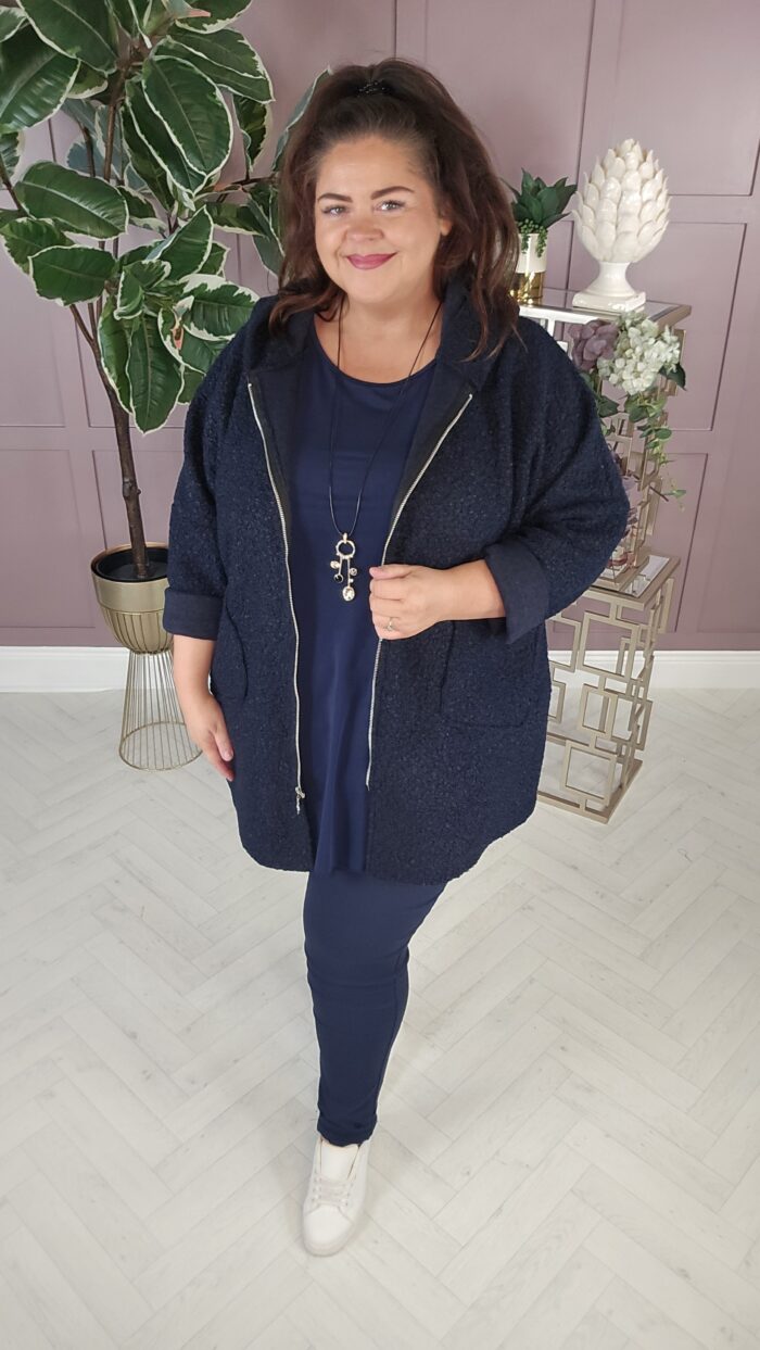 Danny Navy Teddy Coat