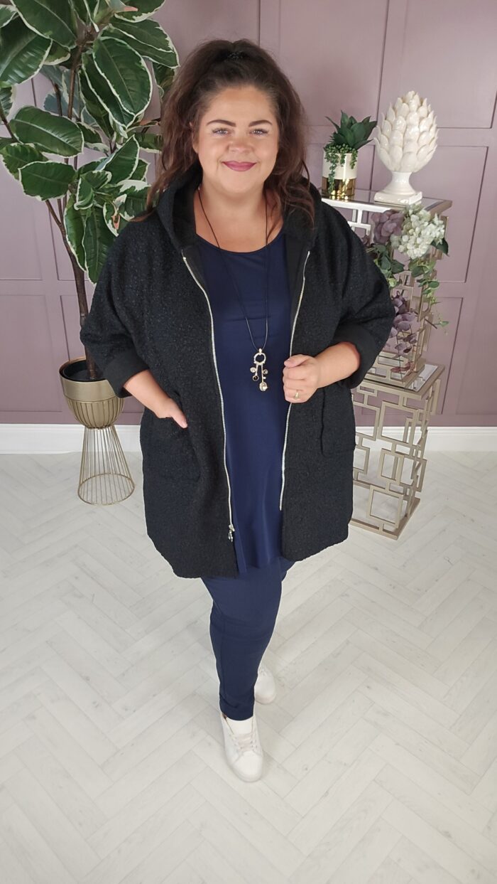 Danny Black Teddy Coat