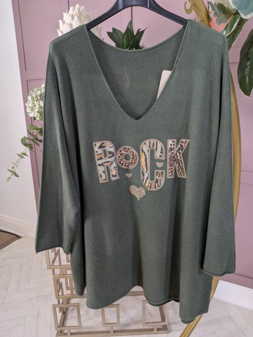 Khaki Rock Knitted Jumper