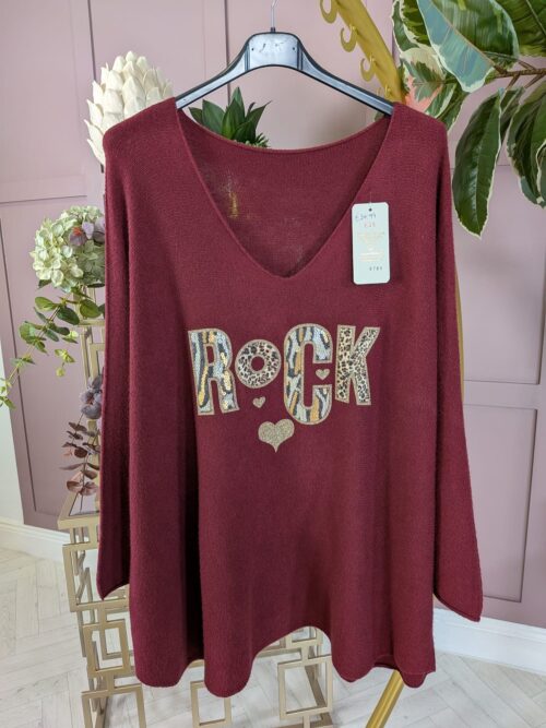 Burgundy Rock Knitted Jumper
