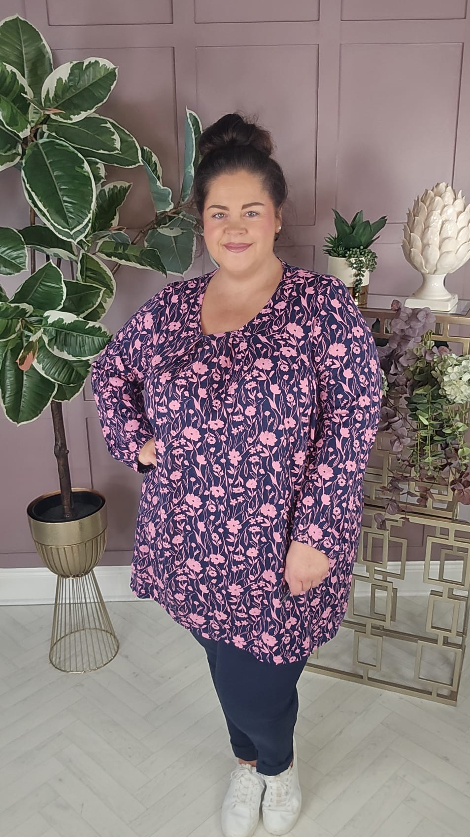 UllaPopken Floral Knit Tunic
