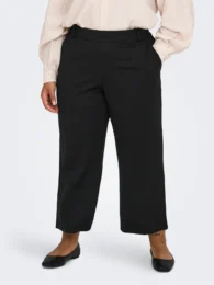 ONLY Straight Culotte Trousers in black with straight leg, elasticated waist and front pockets.