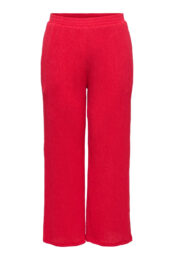 ONLY Caranna Wide Leg Pants Barbados Cherry wide leg trousers with elastic waist and pockets