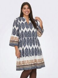 ONLY Carhavana Tunic Dress loose A-line tunic with ruffle hem and 3/4 sleeves