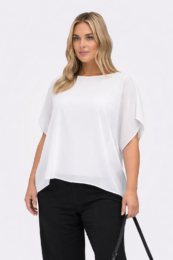 ONLY Carcoko Top White sheer chiffon overlay short sleeve top