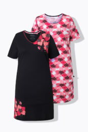 ulla popken ladybug flower sleep tees set with floral print and soft cotton fabric