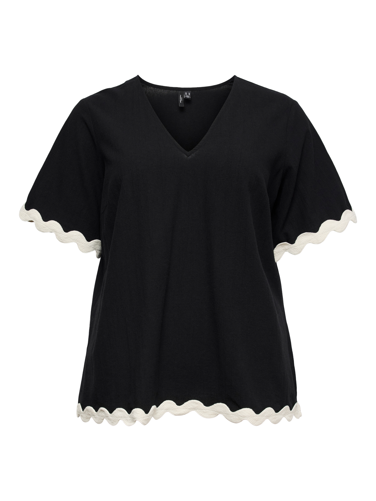 VeroModa Black Scalloped Top - Image 3
