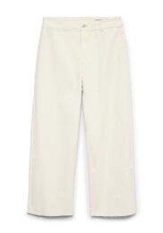 ONLY wide leg capri jeans in off white with cropped 7/8 length and high waist fit
