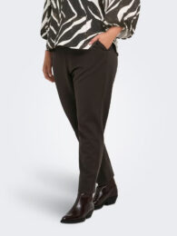 Brown Regular Fit Trousers by ONLY with drawstring waist, elasticated back waistband and front pockets