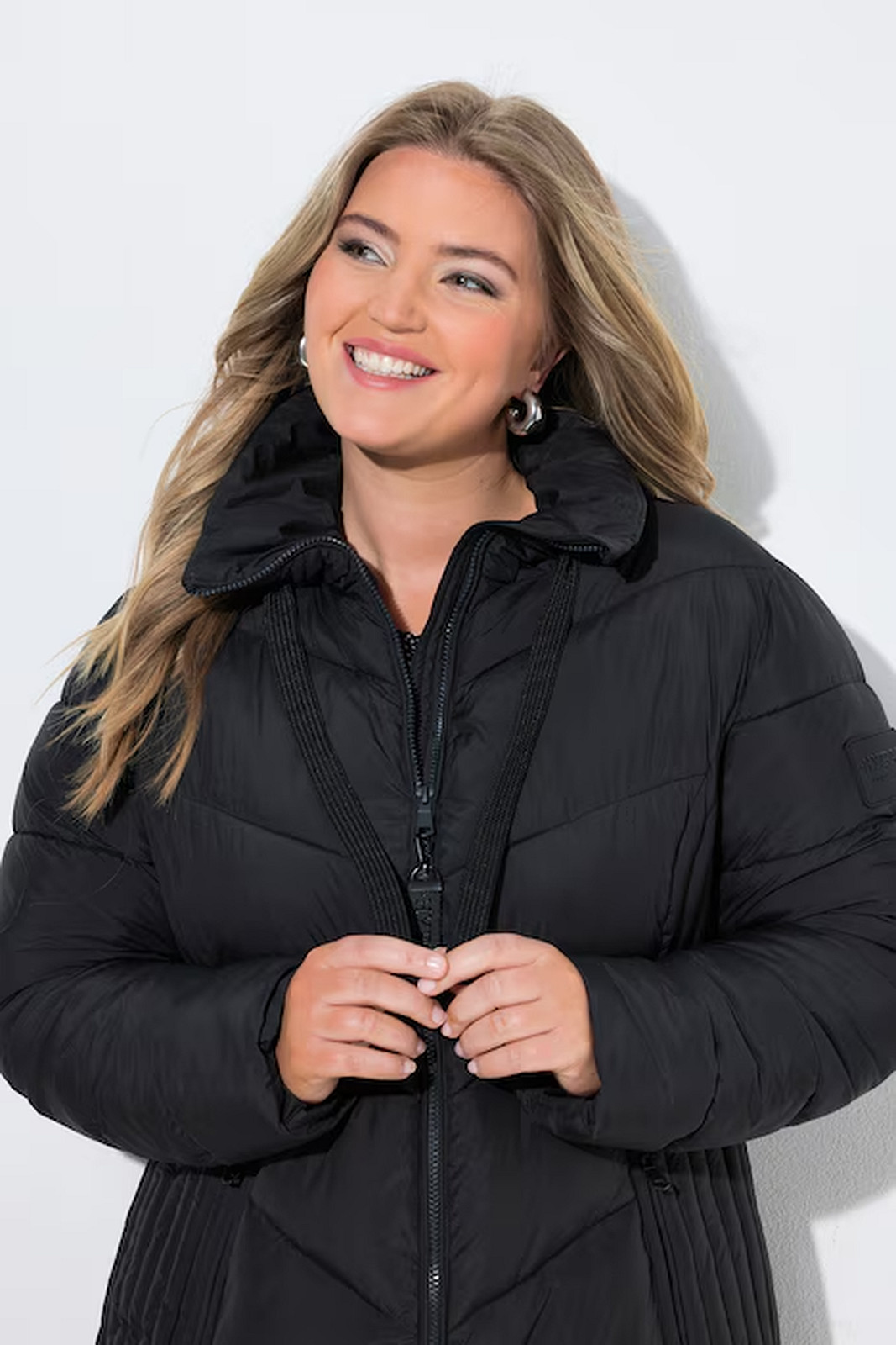 UllaPopken Black HYPRAR Quilted Coat - Image 4