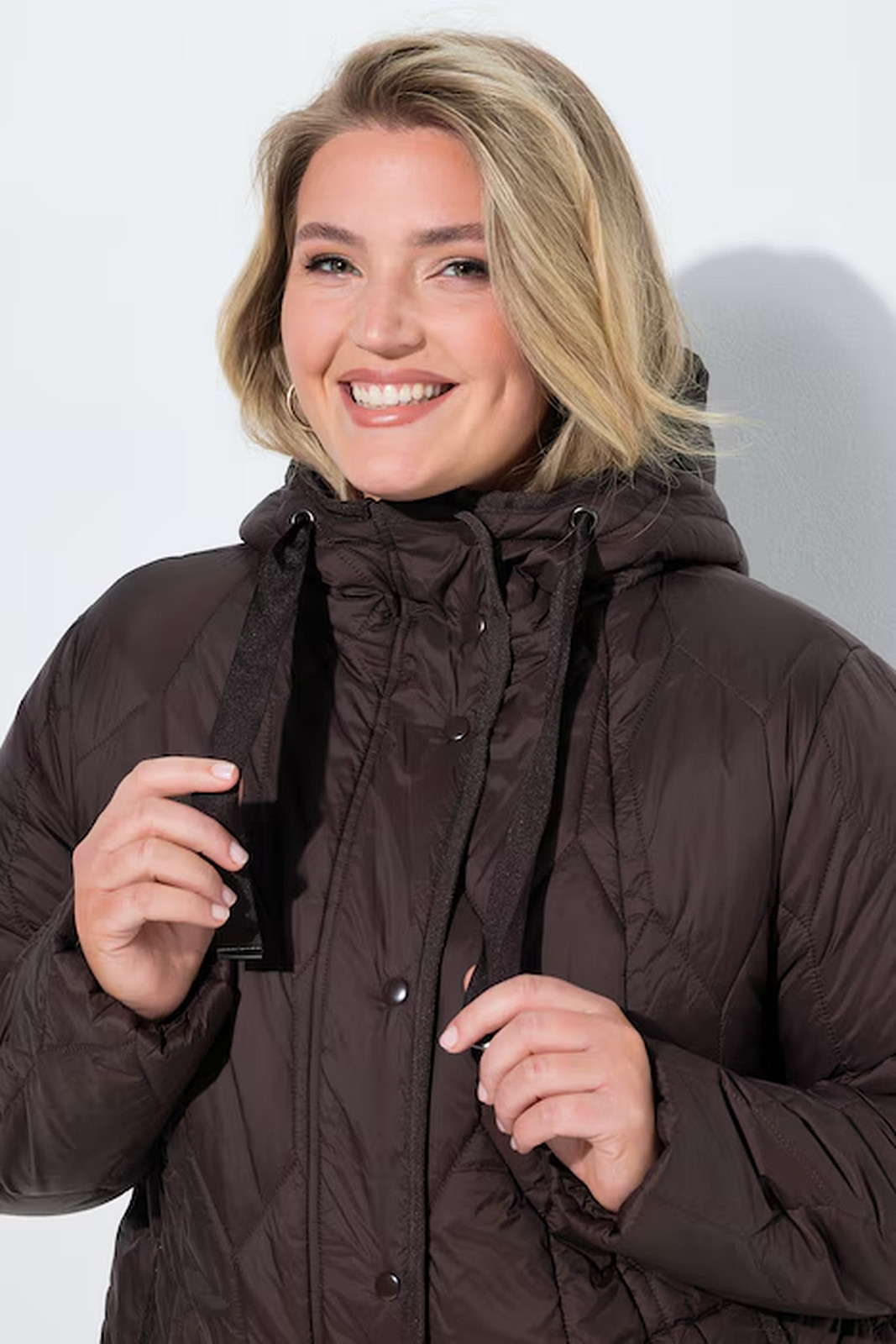 UllaPopken Geometric Longline Jacket (Chocolate) - Image 4