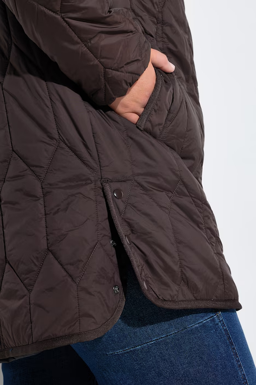 UllaPopken Geometric Longline Jacket (Chocolate) - Image 5