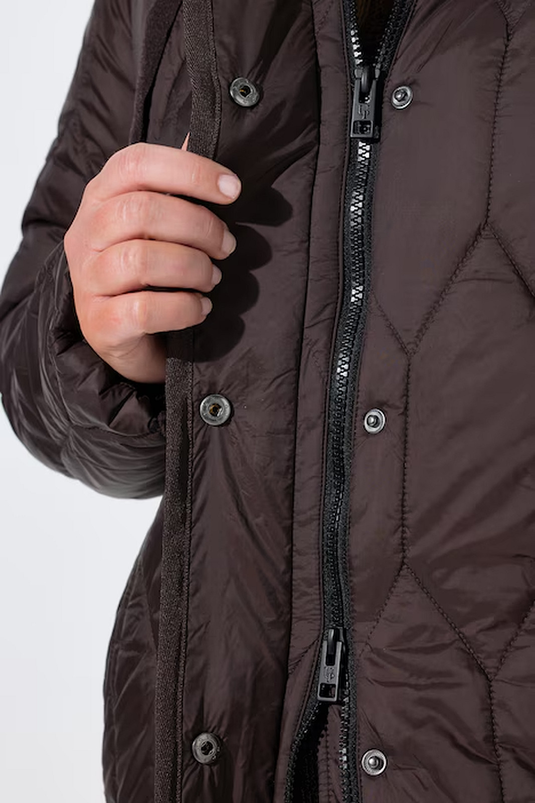 UllaPopken Geometric Longline Jacket (Chocolate) - Image 6