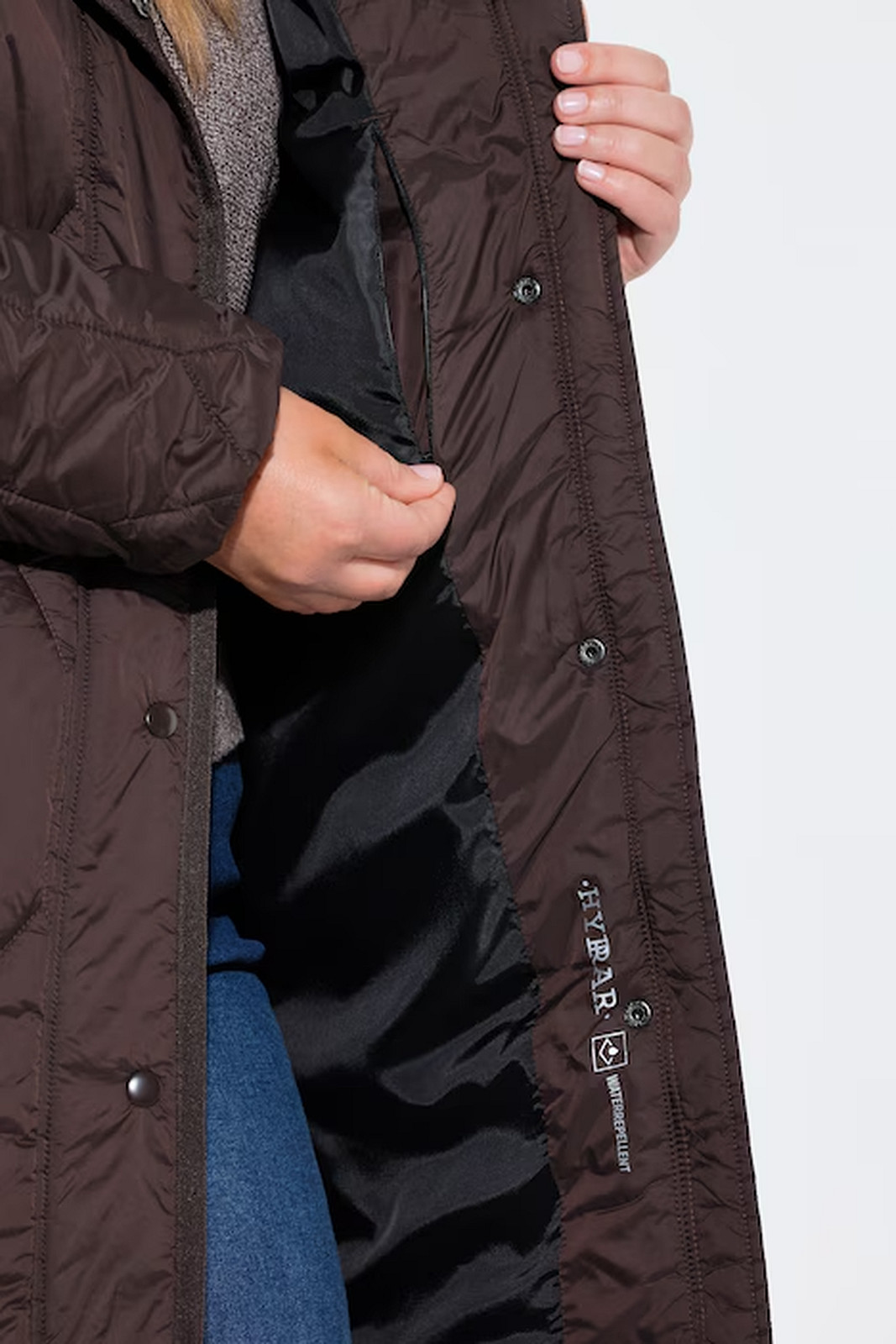 UllaPopken Geometric Longline Jacket (Chocolate) - Image 7