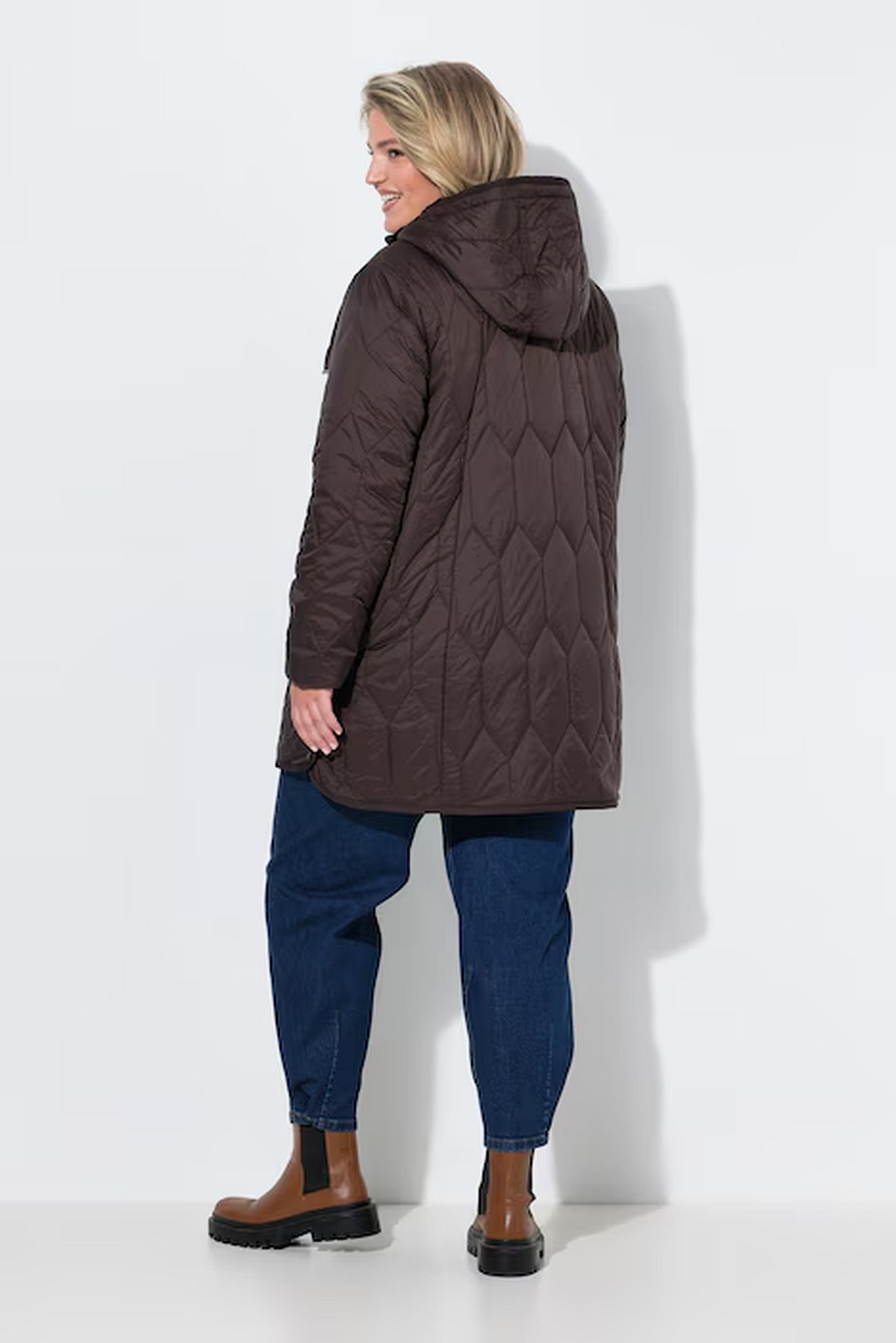 UllaPopken Geometric Longline Jacket (Chocolate) - Image 8