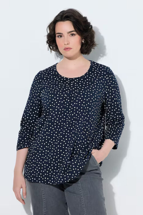 UllaPopken Navy Polka Dot Tee